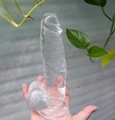 Dương vật giả hít đất trong suốt