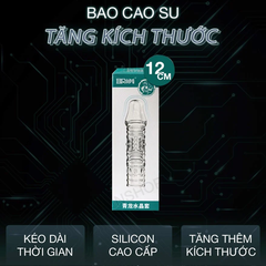 Bao cao su đôn dên tăng kích thước Aichao - Gân và điểm nổi (Hộp màu xanh)