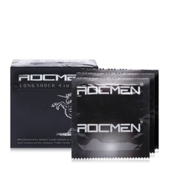Bao cao su Rocmen Long Shock Đen 4in1
