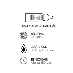 Bao cao su OLO 0.01 Gamma Formula - Kéo dài thời gian, gân gai - Hộp 10 cái