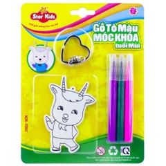 Gỗ tô màu móc khoá tuổi Mùi