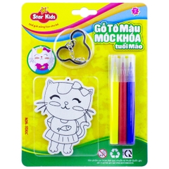 Gỗ tô màu móc khoá tuổi Mão