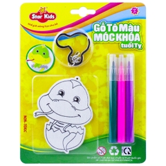 Gỗ tô màu móc khoá tuổi Tỵ