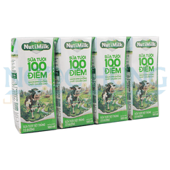 Sữa tươi tiệt trùng Nutimilk 100 điểm có đường 180ml