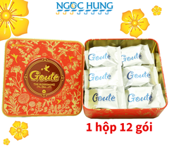 Bánh Goute mè giòn tan hộp thiếc The blossoming Era 237,6g (12 gói x 19,8g)