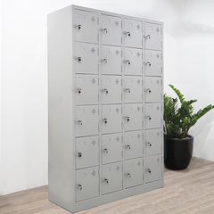 Tủ Sắt, Tủ Locker Sắt 24 Ô Màu Ghi L1200 x W450 x H1830mm