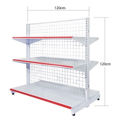 Giá Kệ Đôi Siêu Thị, Kệ Siêu Thị Kép 3 Tầng, Dài 120 x Sâu 70 x Cao 120cm