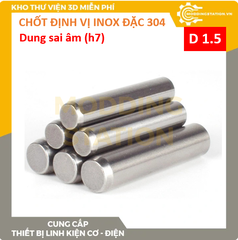 Chốt định vị đặc inox 304 size D1.5x12 dung sai âm (h7)