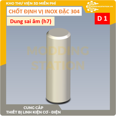 Chốt định vị đặc inox 304 size D1x14 dung sai âm (h7)