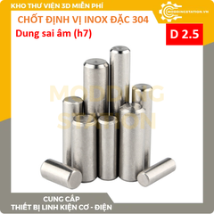 Chốt định vị đặc inox 304 size D2.5x50 dung sai âm (h7)