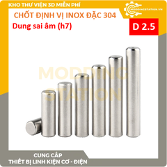 Chốt định vị đặc inox 304 size D2.5x50 dung sai âm (h7)