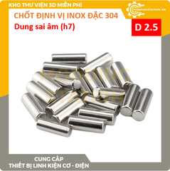 Chốt định vị đặc inox 304 size D2.5x50 dung sai âm (h7)