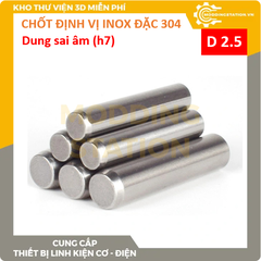 Chốt định vị đặc inox 304 size D2.5x6 dung sai âm (h7)