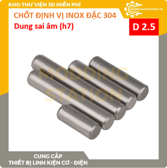 Chốt định vị đặc inox 304 size D2.5x50 dung sai âm (h7)