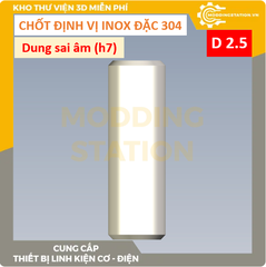 Chốt định vị đặc inox 304 size D2.5x50 dung sai âm (h7)
