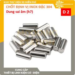 Chốt định vị đặc inox 304 size D2x25 dung sai âm (h7)