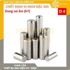 Chốt định vị đặc inox 304 size D4x45 dung sai âm (h7)