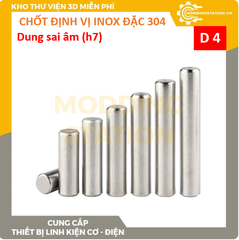 Chốt định vị đặc inox 304 size D4x14 dung sai âm (h7)
