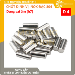 Chốt định vị đặc inox 304 size D4x45 dung sai âm (h7)