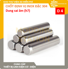 Chốt định vị đặc inox 304 size D4x45 dung sai âm (h7)
