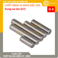 Chốt định vị đặc inox 304 size D4x65 dung sai âm (h7)