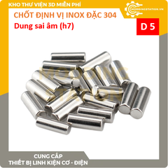 Chốt định vị đặc inox 304 size D5x45 dung sai âm (h7)