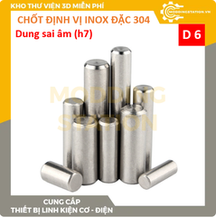Chốt định vị đặc inox 304 size D6x20 dung sai âm (h7)