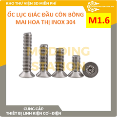 Ốc Lục giác đầu dù inox 304 size M1.6x14