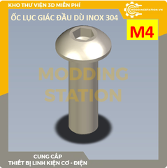 Ốc Lục giác đầu dù inox 304 size M4x60