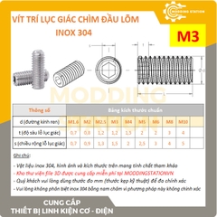 Vít trí lục giác chìm đầu lõm inox 304 size M2.5x16