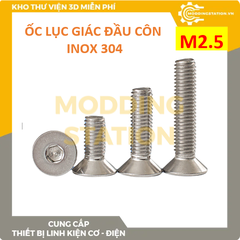 Ốc Lục giác đầu côn inox 304 size M2.5x22