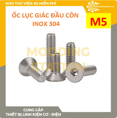 Ốc Lục giác đầu côn inox 304 size M5x80