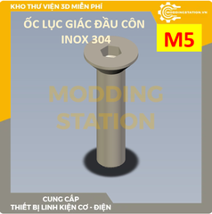 Ốc Lục giác đầu côn inox 304 size M5x45