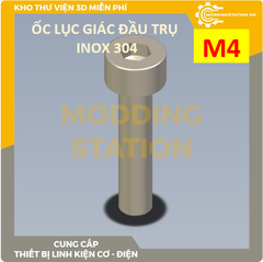 Ốc Lục giác đầu côn inox 304 size M4x60