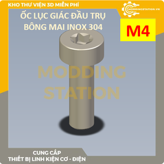 Ốc Lục giác đầu trụ bông mai inox 304 size M4x14