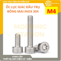 Ốc Lục giác đầu trụ bông mai inox 304 size M4x14