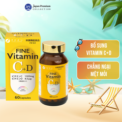 Vitamin C+D Fine Japan Ngăn Ngừa Suy Nhược Cơ Thể Hộp 60 Viên