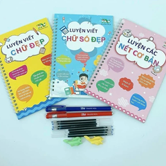Combo 3 quyển luyện viết bay màu thần kì (Tặng kèm 2 bút, 8 ruột bút, 2 định vị cầm bút)