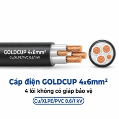 Cáp Điện GOLDCUP 4×6mm² 4 Lõi Không Giáp Cu/XLPE/PVC 0,6/1kV