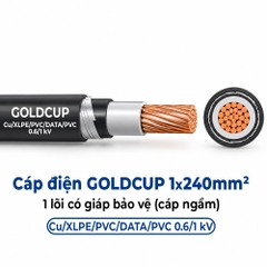 Cáp Điện GOLDCUP 1x240mm² 1 Lõi Có Giáp Băng Nhôm Cu/XLPE/PVC/DATA/PVC 0,6/1kV