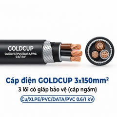 Cáp Điện GOLDCUP 3 Lõi Có Giáp Băng Thép DSTA 3×150mm² – Cu/XLPE/PVC/DSTA/PVC 0,6/1kV