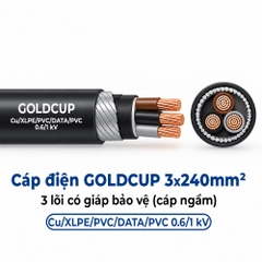 Cáp Điện GOLDCUP 3 Lõi Có Giáp Băng Thép DSTA 3×240mm² – Cu/XLPE/PVC/DSTA/PVC 0,6/1kV
