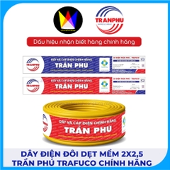 Dây Điện Đôi Dẹt Mềm 2x2,5 Trần Phú Trafuco Chính Hãng