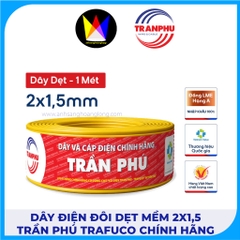 Dây Điện Đôi Dẹt Mềm 2x1,5 Trần Phú Trafuco Chính Hãng