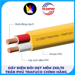 Dây Điện Đôi Dẹt Mềm 2x0,75 Trần Phú Trafuco Chính Hãng