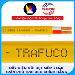 Dây Điện Đôi Dẹt Mềm 2x6,0 Trần Phú Trafuco Chính Hãng