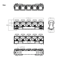 Đèn Moving 5 Đầu LED 4in1 MV-5L IP65 M Lighting