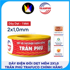 Dây Điện Đôi Dẹt Mềm 2x1,0 Trần Phú Trafuco Chính Hãng