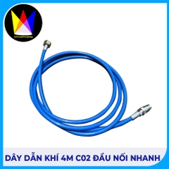 Dây Dẫn Khí Dài 4m Loại Một Đầu Vào Bình Khí Co2 Da Đầu Nối Nhanh Vào Máy Co2