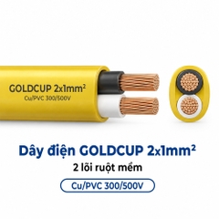 Dây Điện GOLDCUP 2 Lõi Ruột Mềm Dạng Ô Van 2×1mm² Cu/PVC/PVC 300/500V